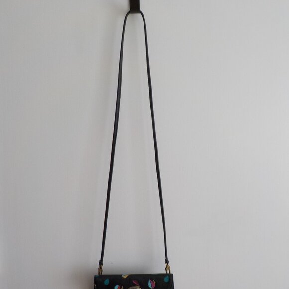 Fossil Crossbody Bag - Black w/Design - NWOT - Leather   (574) - Picture 3 of 5